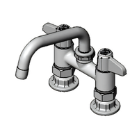equip 4-Inch Center Deck Mount Mixing Faucet with 6-Inch Swivel Gooseneck