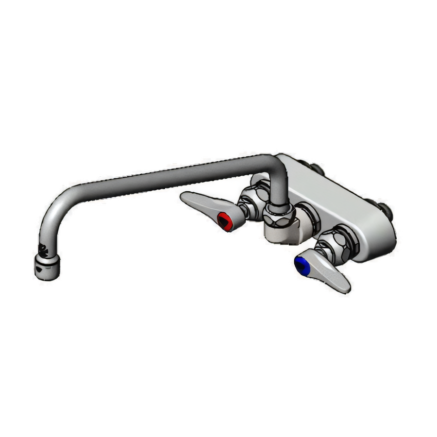 Product image #1 for T&S Brass B-1108 3-1/2-Inch Center Back-Mounted Workboard Faucet with 12-Inch Swing Nozzle
