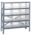 Thumbnail image #1 for Quantum Heavy-Duty Stationary Wire Shelving Unit with 5 Shelves and 12 Clear Bins, 36 x 18 x 39 Inches