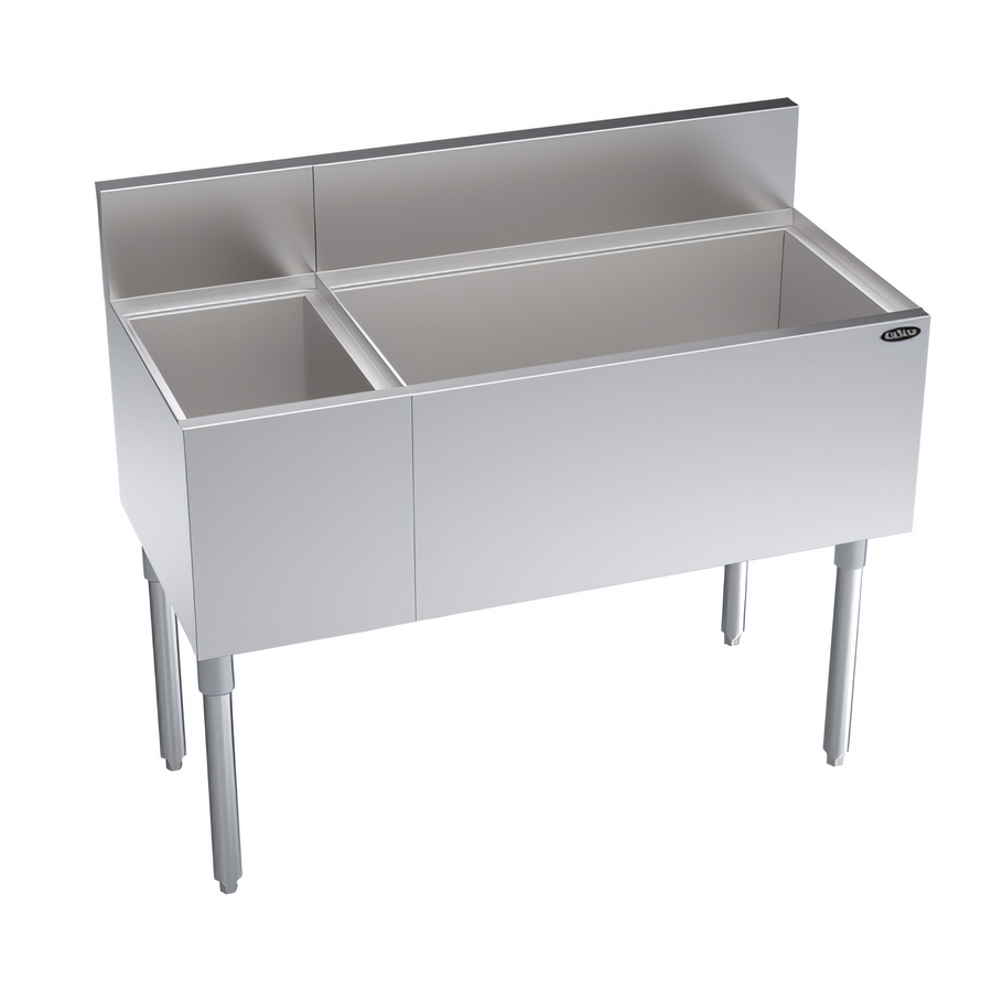 Product image #1 for Krowne Royal Series Stainless Steel 42-Inch Underbar Combination Ice Bin with Right-Side 30-Inch Ice Bin, 12-Inch Insulated Bottle Storage, and 10-Circuit Cold Plate