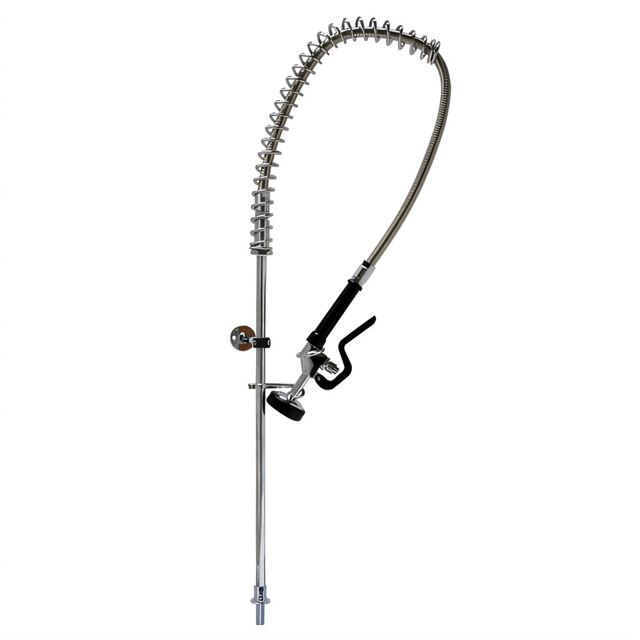 Product image #1 for BK Resources OptiFlow Deck-Mount Valveless Pre-Rinse Faucet Assembly with 44-Inch Braided Hose