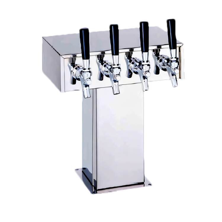 Product image #1 for Perlick Century Extra High 4-Faucet Glycol-Cooled Tee Draft Beer Tower, Polished Chrome