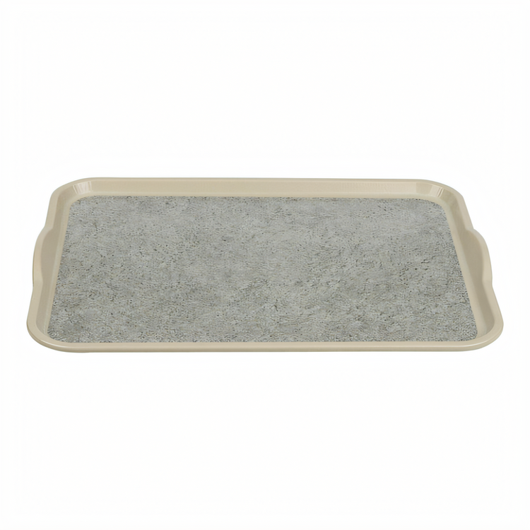 Product image #1 for Cambro Camtray Rectangular Non-Skid Fiberglass Cafeteria Tray with Handles, 14 x 18 Inch, Ivory with Sahara