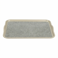 Cambro Camtray Rectangular Non-Skid Fiberglass Cafeteria Tray with Handles, 14 x 18 Inch, Ivory with Sahara