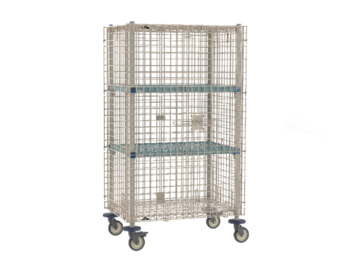 Product image #1 for MetroMax Q Mobile Wire Security Unit with 2 Intermediate Shelves and Casters