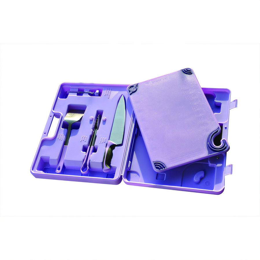 Product image #1 for Saf-T-Zone Purple Allergen Prep System with Case, Cutting Board, Knife, Tongs, and Turner