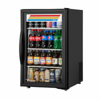True Countertop Glass Door Refrigerated Merchandiser, 1 Door, 3 Shelves, Black Exterior