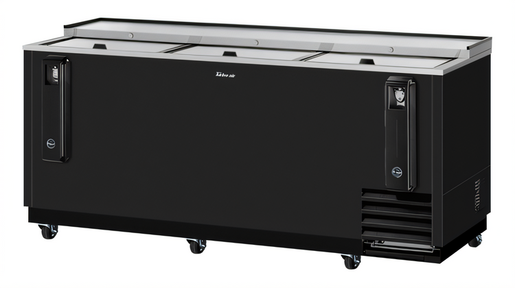 Product image #1 for Turbo Air Super Deluxe Self-Contained Bottle Cooler, 80-1/2-Inch Wide, 22.6 Cu. Ft., Sliding Lids