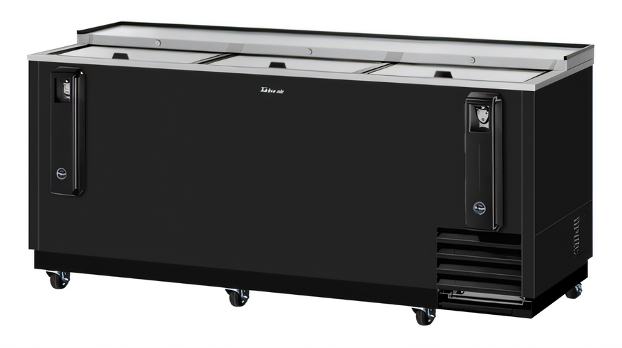 Product image #1 for Turbo Air Super Deluxe Self-Contained Bottle Cooler, 80-1/2-Inch Wide, 22.6 Cu. Ft., Sliding Lids