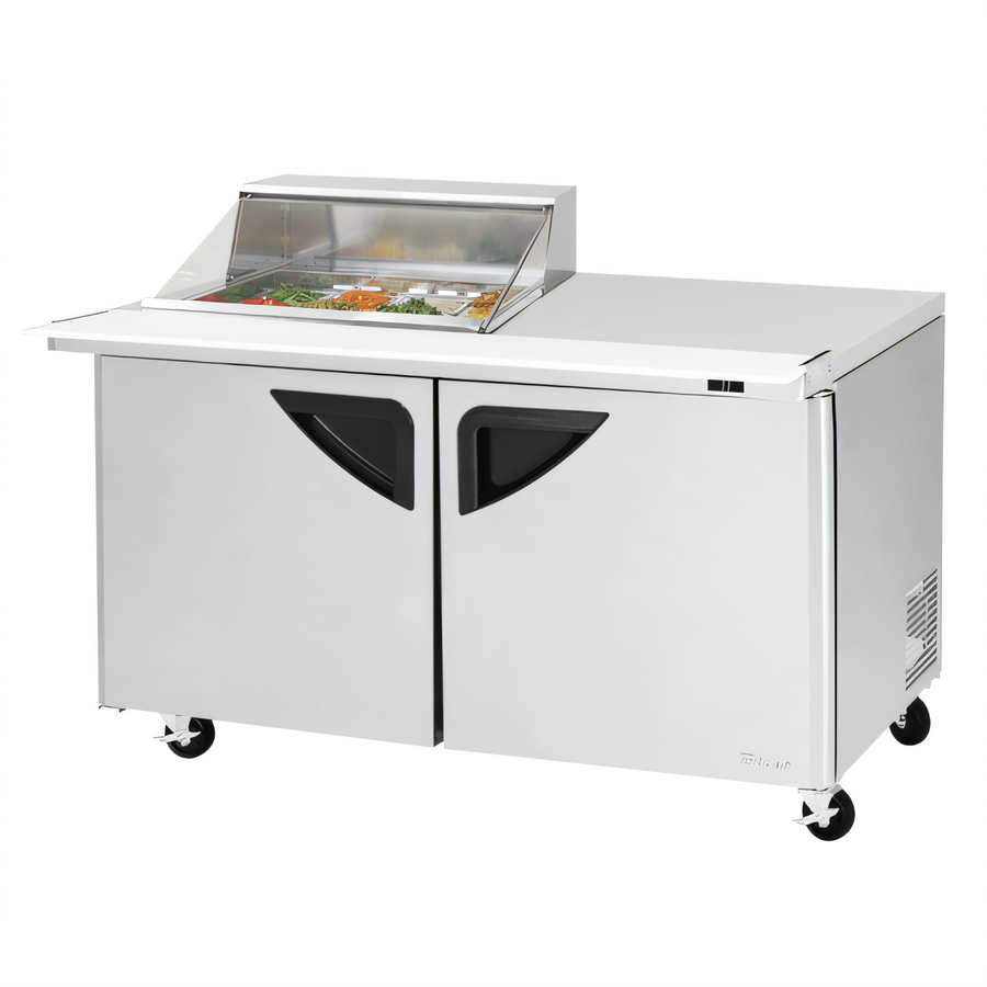 Product image #1 for Turbo Air Super Deluxe 60-Inch Two-Section Mega Top Sandwich/Salad Prep Table with Clear Lid and Right-Side Work Station
