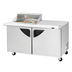 Thumbnail image #1 for Turbo Air Super Deluxe 60-Inch Two-Section Mega Top Sandwich/Salad Prep Table with Clear Lid and Right-Side Work Station