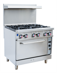 Serv-Ware 36-Inch Natural Gas Range with Six Open Burners and Convection Oven