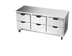 Thumbnail image #1 for Beverage-Air 72-Inch Three-Section Worktop Refrigerator with 6 Drawers and Flat Top
