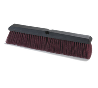 Flo-Pac 24 Inch Moisture-Resistant Foam Block Push Broom Head with Stiff Maroon Polypropylene Bristles