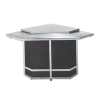 Atlas Metal BL-CU-O Mobile Modular Outside Corner Serving Counter — 42 Inches W x 35 Inches H x 42 Inches D — 304 Stainless Steel Top
