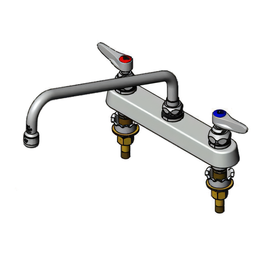 Product image #1 for T&S Brass B-1123-XS Deck-Mounted Workboard Faucet with 12-Inch Swing Nozzle, 8-Inch Centers