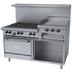 Thumbnail image #1 for Garland G Starfire Pro 60-Inch Gas Restaurant Range with 6 Open Burners, 24-Inch Raised Griddle/Broiler, Standard Oven, and Storage Base