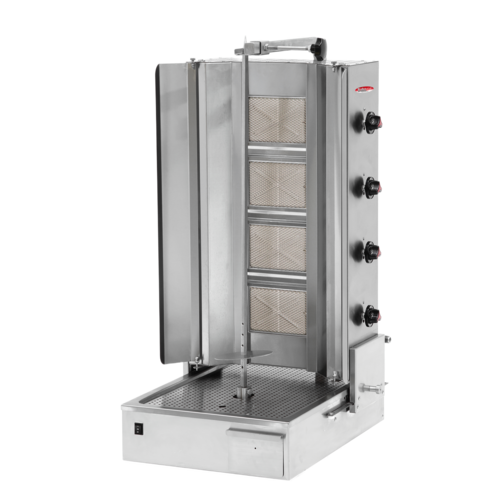 Product image #1 for BakeMax 4-Burner Vertical Shawarma/Gyro Broiler, Natural Gas/Propane, 180 lb. Capacity