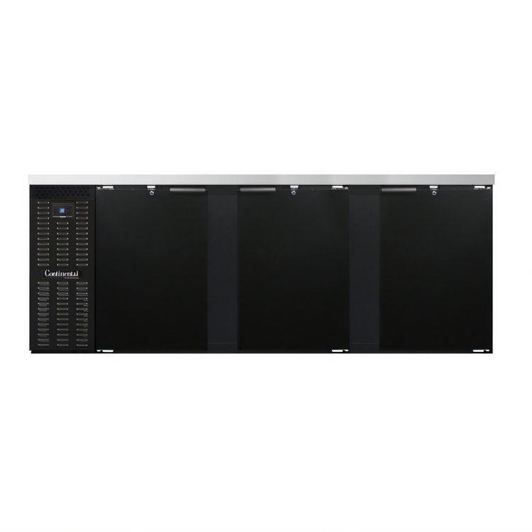 Product image #1 for Continental Refrigerator BB90SN Shallow Depth 90-Inch 3-Door Refrigerated Back Bar Cooler