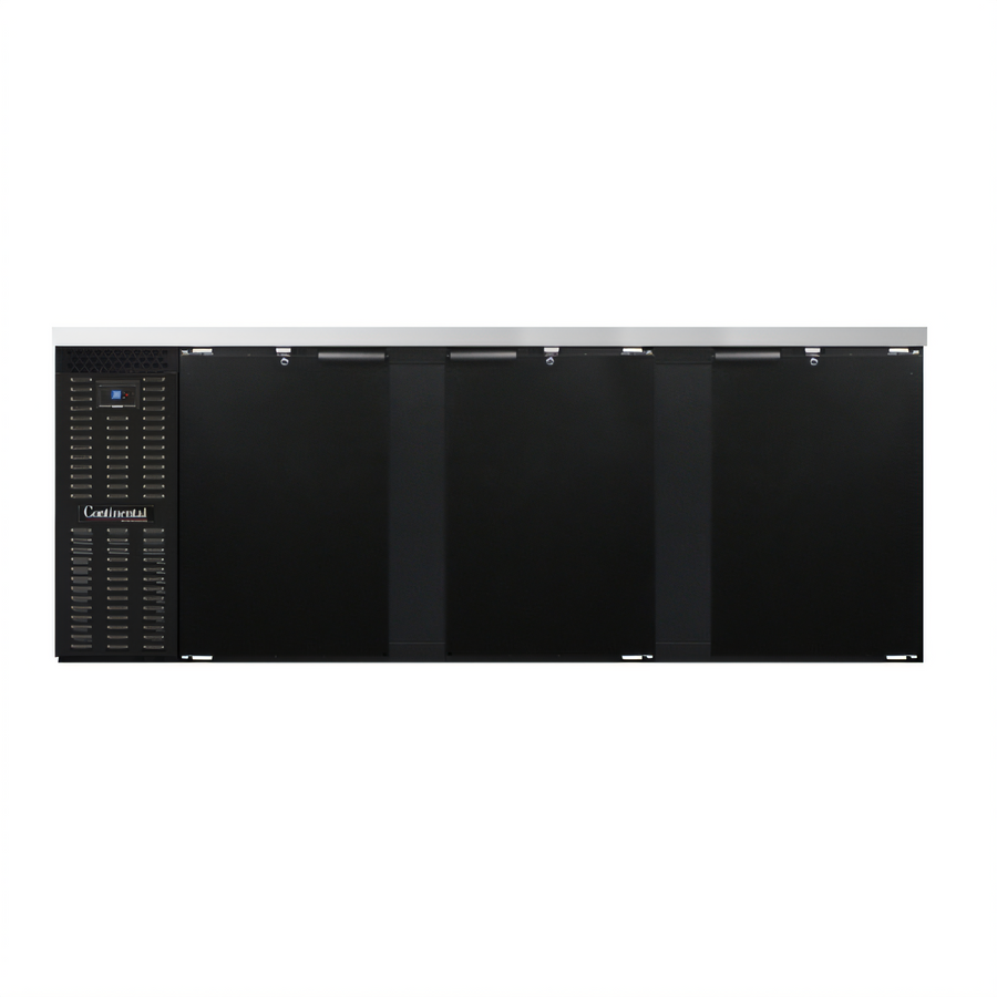 Product image #1 for Continental Refrigerator BB90SN Shallow Depth 90-Inch 3-Door Refrigerated Back Bar Cooler
