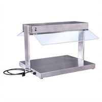 BK Resources 304 Stainless Steel Heated Base Buffet Warmer with Sneeze Guards and Display Light