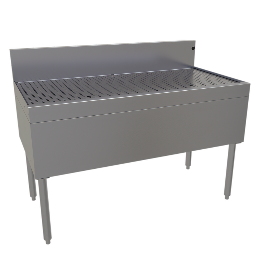 Product image #1 for Glastender DBB-48 Free-Standing Underbar Stainless Steel Drainboard with Drain Pan and Removable Perforated Insert, 48 x 24 Inches