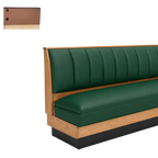 Thumbnail image #1 for ATSMFG ATS AT&S-ASWB-LXW36-6CH GR7 Alex Wood Wall Booth, 36" high, 6-channel back, wood trim, removable sinuous spring double-stitch seat with