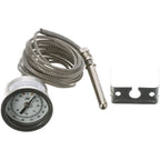 Thumbnail image #1 for AllPoints Foodservice Parts & Supplies Mavrik 2631034 Stainless Steel Dial Thermometer, 2 1/2 in Bulb, 100–220°F, 120 in Capillary
