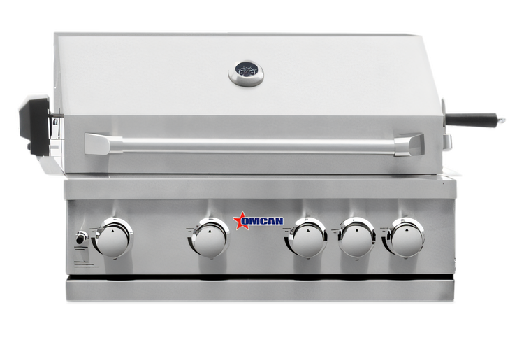 Product image #1 for Outdoor Propane BBQ Grill/Charbroiler with 5 Burners, Infrared Rear Burner, and Rotisserie Kit