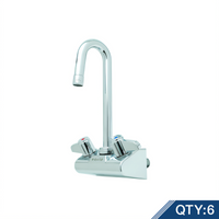 equip Low-Lead 4-Inch Wall Mount Faucet with 3-Inch Swivel Gooseneck and Ceramic Cartridges