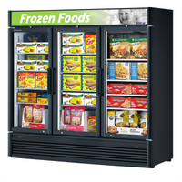 Turbo Air Super Deluxe Three-Section Glass Door Merchandiser Freezer, 60.43 Cu. Ft., Bottom-Mount, 115V