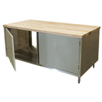 Thumbnail image #1 for BK Resources CMT-3072HL2 72-Inch Dual-Access Chef Table with 1-3/4-Inch Hard Maple Top and Locking Cabinet Base