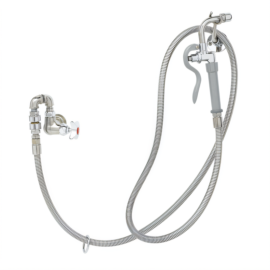 Product image #1 for Wall-Mount Single-Faucet Pre-Rinse Unit with 96-Inch Hose and Vacuum Breaker