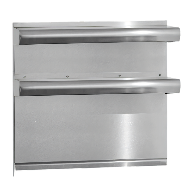 Product image #1 for Imperial Diamond Series Heavy Duty 60-Inch Double Deck Backguard Flue Riser with High Shelves, Stainless Steel