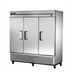 Thumbnail image #1 for True TS-72-HC Three-Section Solid Door Reach-In Refrigerator, 78 1/8-Inch Wide, Stainless Steel