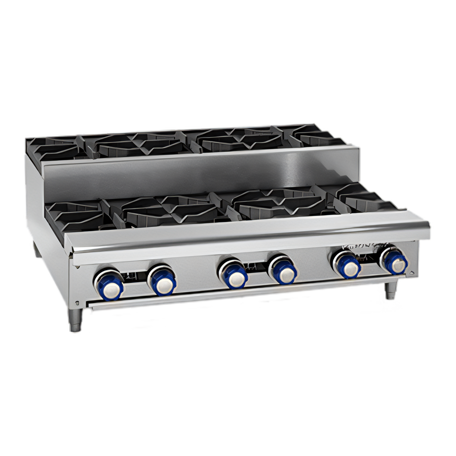 Product image #1 for Imperial 24-Inch Gas Countertop Hot Plate with 2 Open Burners and 2 Step-Up Burners