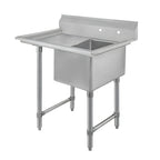 Thumbnail image #1 for Klinger's Trading ECS11824DL24 One-Compartment Stainless Steel Sink with 24-Inch Left Drainboard, 18 x 24 x 14-Inch Bowl