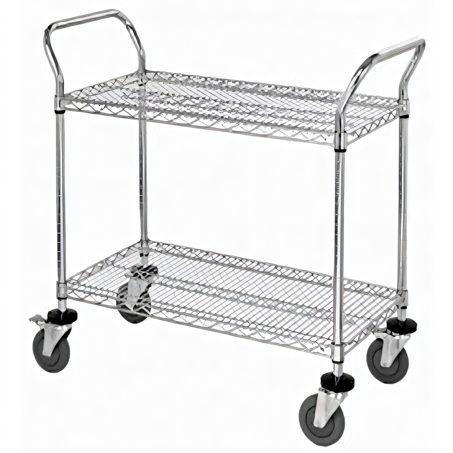 Product image #1 for Quantum 48 x 18-Inch Green Epoxy 2-Shelf Wire Utility Bus Cart, 1,200 lb Capacity
