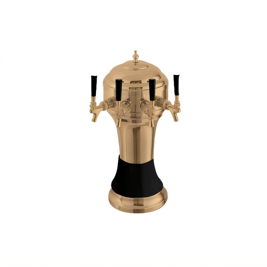 Product image #1 for Perlick Roma Countertop Glycol-Cooled 3-Faucet Draft Beer Tower with Brass Body and Black Ceramic Skirt