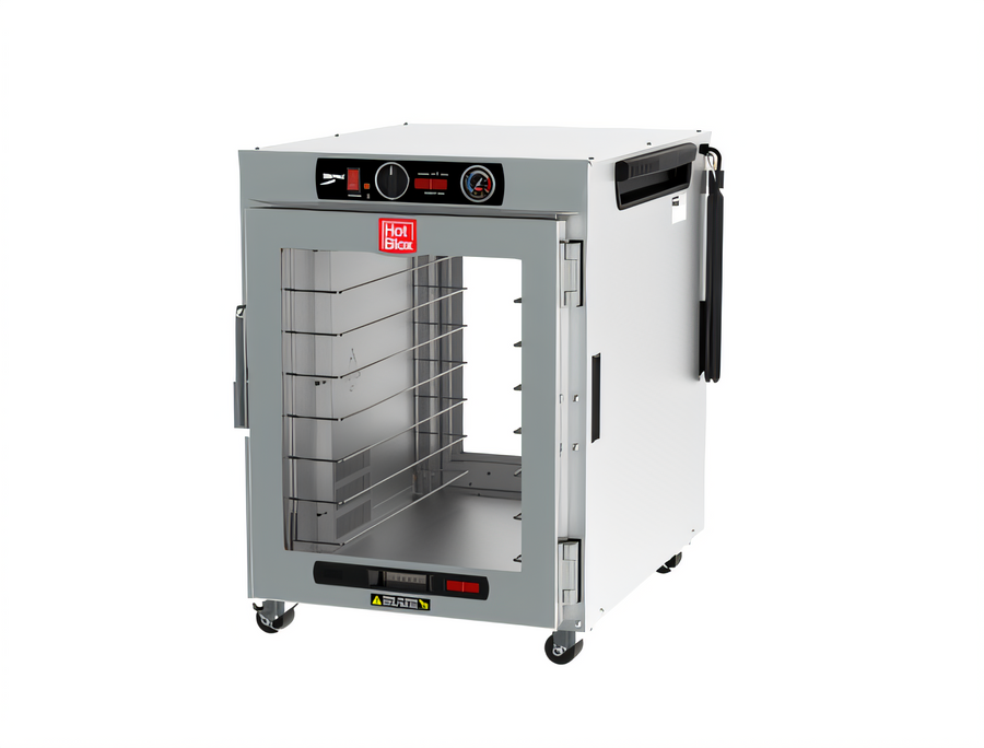 Product image #1 for Metro HotBlox Wide 8-Pan Pass-Thru Insulated Holding Cabinet, Undercounter, Analog Control, Clear Front and Rear Doors