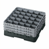 Thumbnail image #2 for Cambro Camrack Full Size Low Profile 25-Compartment Glass Rack with 3 Soft Gray Extenders, Black