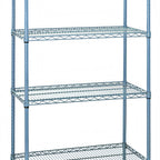 Thumbnail image #1 for Quantum WR86-2172GY 4-Shelf Wire Shelving Starter Unit, 72"W x 21"D x 86"H, Gray Epoxy Finish