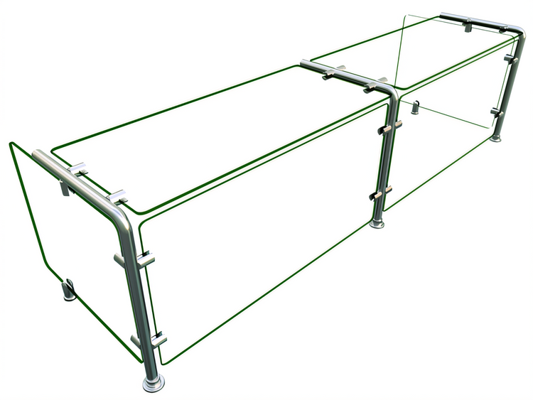 Product image #1 for Hatco Flav-R-Shield Full-Service Single-Sided Pass-Over Sneeze Guard, 60W x 18D