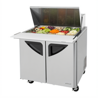 Turbo Air Super Deluxe 36 3/8-Inch Two-Section Sandwich/Salad Mega Top Prep Table with 15-Pan Opening