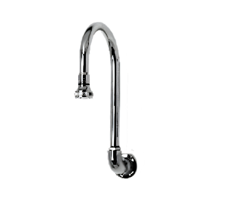 Product image #1 for T&S Brass Wall-Mounted Swivel Gooseneck Spout with Rose Spray, 3/8" IPS Female Inlet