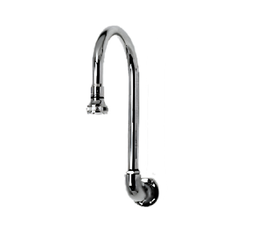 Product image #1 for T&S Brass Wall-Mounted Swivel Gooseneck Spout with Rose Spray, 3/8" IPS Female Inlet