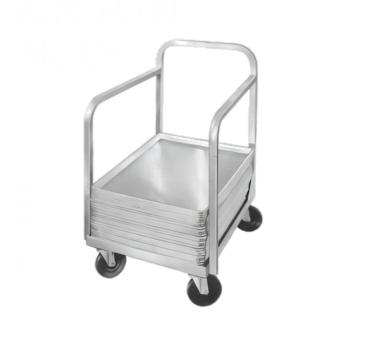 Product image #1 for Channel Aluminum Bun Pan / Dough Box Dolly, 100-Pan Capacity, 5-Inch Swivel Plate Casters