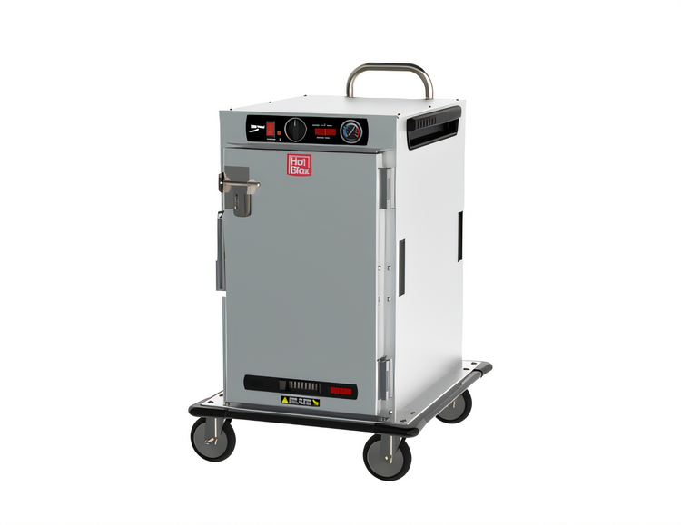 Product image #1 for Metro HotBlox Insulated Narrow 8-Pan Half-Height Heated Transport Cabinet with Solid Door and Analog Controls