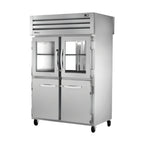 Thumbnail image #1 for True Mfg. - General Foodservice SPEC SERIES STG2RPT-2HG/2HS-2G-HC Two-Section Pass-Thru Refrigerator, Half-Glass Front, Glass Rear Doors