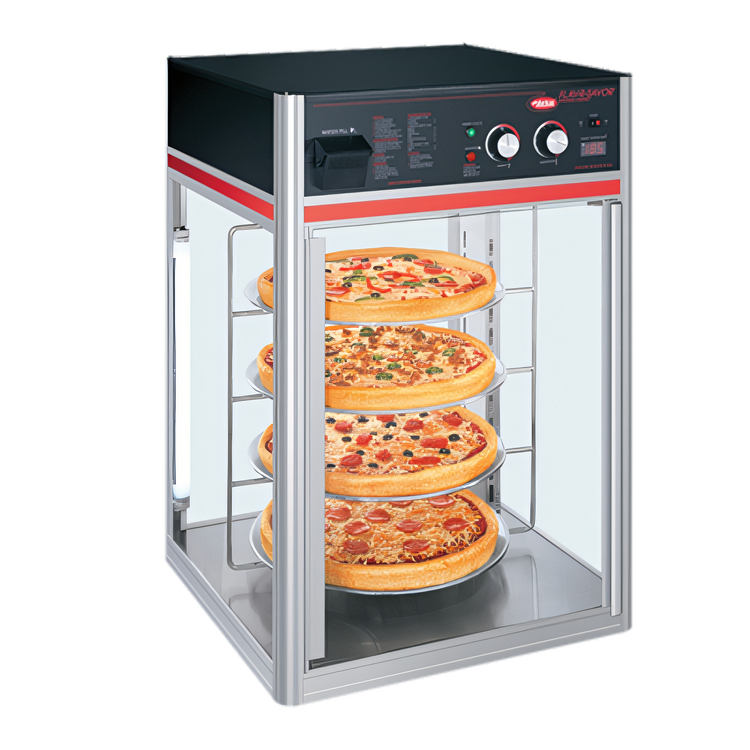 Product image #1 for Hatco Flav-R-Savor Countertop Humidified Holding and Display Cabinet with 1 Door, 4-Tier Rotating Circle Rack, 120V